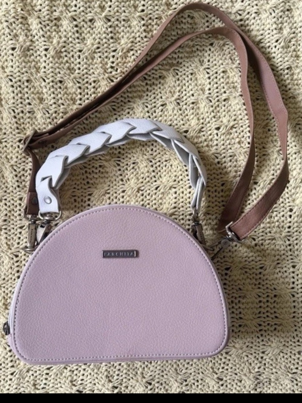 Parchita nude Half-Moon Crossbody Bag